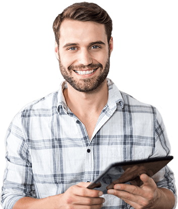 Homme dans site web pour entreprises d'entretien